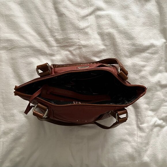 Stone Mountain Rust Brown Leather Shoulder Purse - Picture 8 of 10